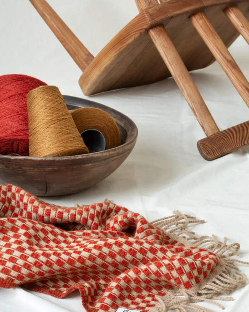 Røros “Isak” – Wollen Plaid – Rood/Bruin